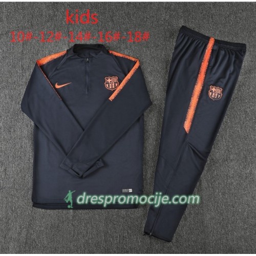 FC Barcelona Dječji Komplet Sweatshirts Crna Narančasta 2018/19 FC Barcelona Dječji Komplet Sweatshirts Crna Narančasta 2018/19